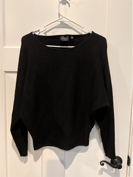 Cyrus Sweaters - Cyrus Womens S Black Oversized Dolman Batwing Knit Sweater Pullover